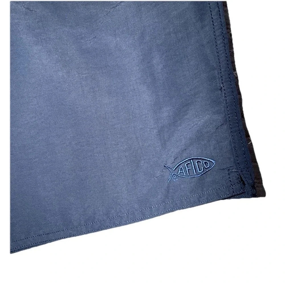 American Fishing Tackle Co. Blue Nylon Men's Shorts Size 40 Drawstring Pockets